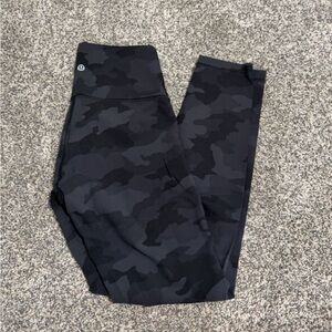 lulu black camo fast and free leggings
